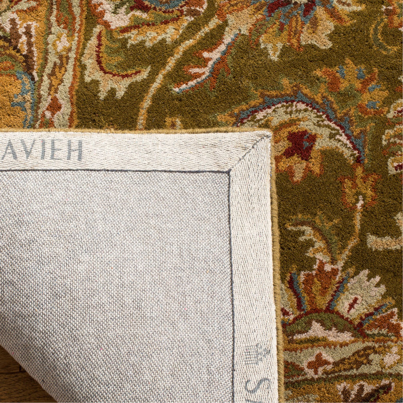 Mcauliffe Classic Hand Tufted Wool Oriental Rug, Round 8'