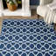 Tapis intérieur / extérieur à motif géométrique bleu Yepez-1427958573
