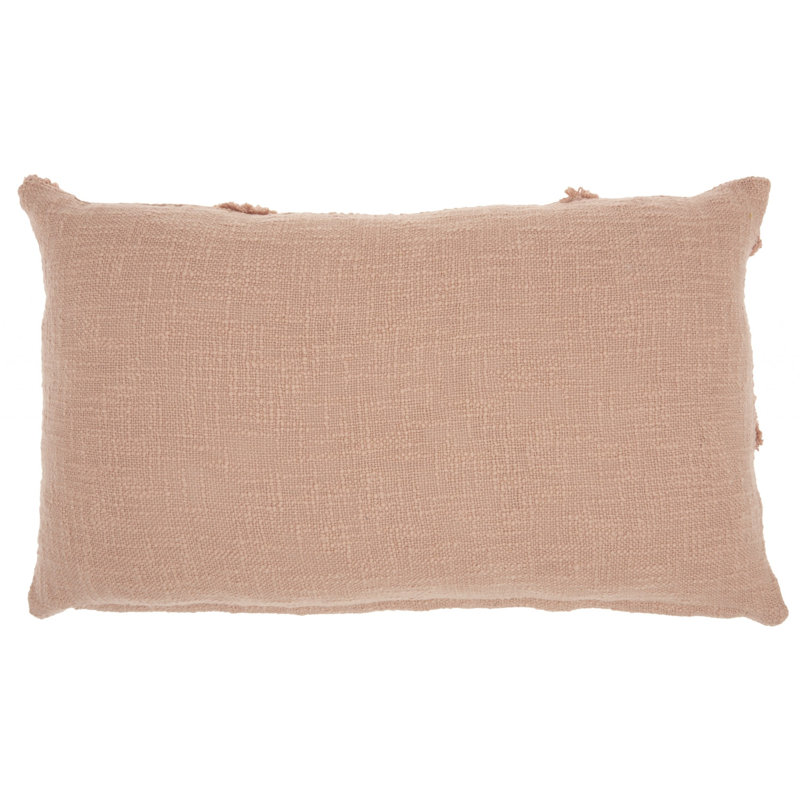 Coussin lombaire abstrait à poils longs, Thé rose