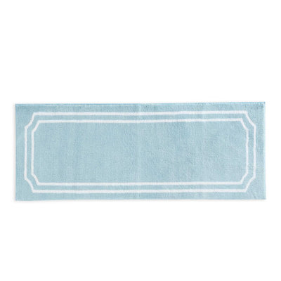 Martha Stewart Skylands Border Blue Bath Rug Runner
