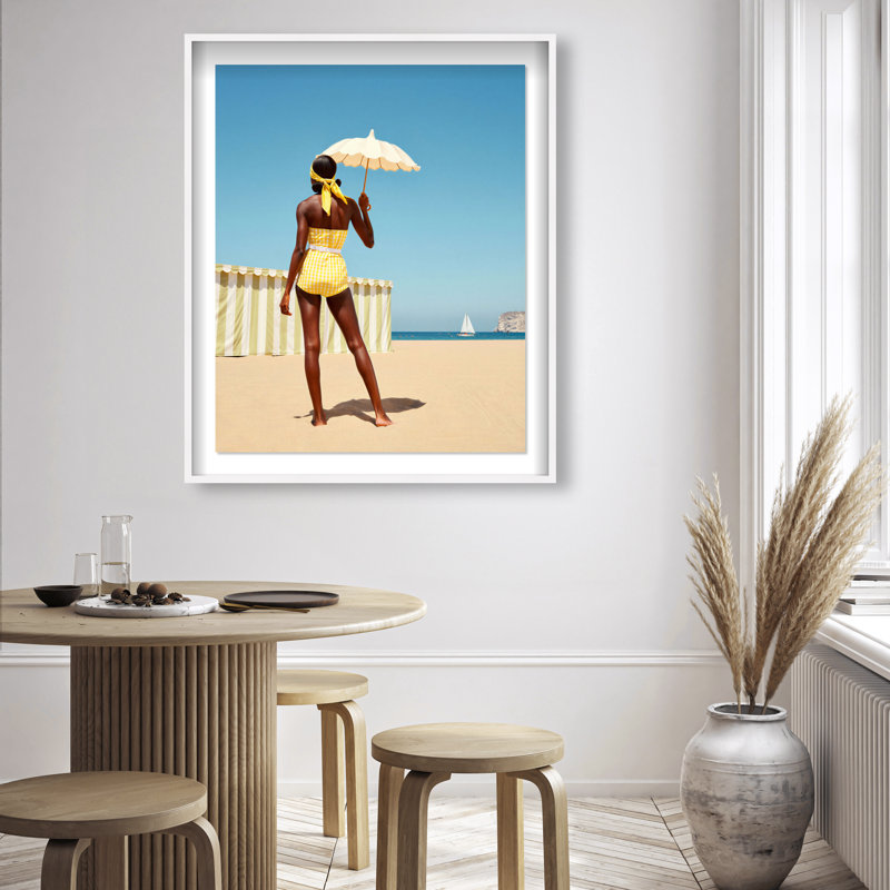 Cabana Muse III Shadowbox Fashion Print by Oliver Gal, Black Frame, 16 x 20, 17.5"H x 21.5"W, White Shadowbox
