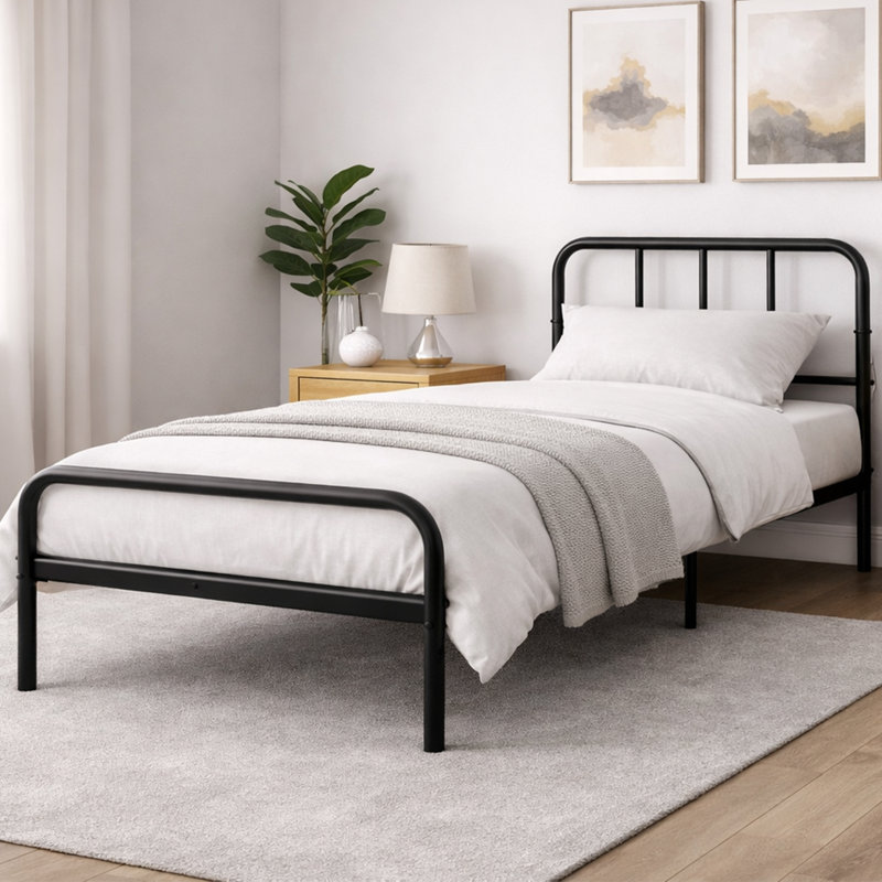 Charlesworth Metal Bed, Black, Single (3')