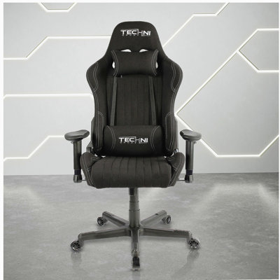 Black F44 Fabric Ergonomic High Back Racing Style PC Gaming Chair