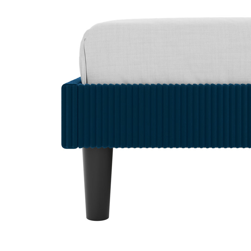 Modern Corduroy Upholstered Platform Bed Frame With Adjustable Headboard, Under Bed Storage, No Box Spring Required, Full Size,Queen Size,King Size,Multiple Colours