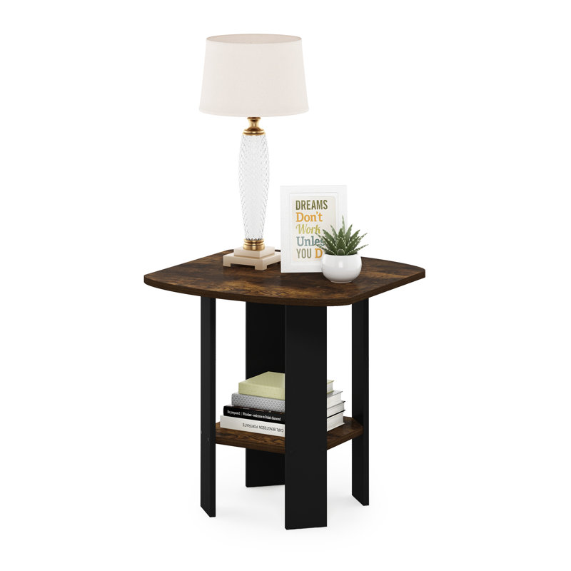 End Table, Amber Pine/Black