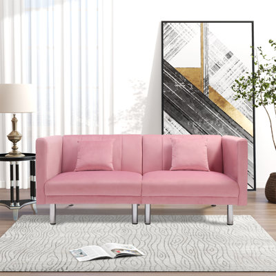 70'' Velvet Convertible Sofa