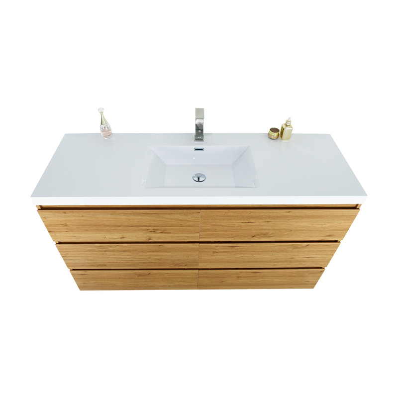 Ensemble de meuble-lavabo simple 59 po Hargrave, Chêne naturel
