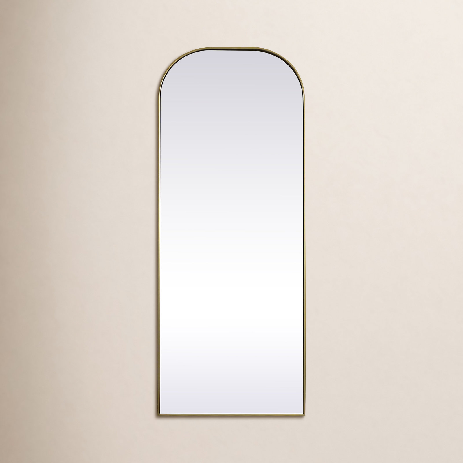 Sabine Metal Arch Floor Mirror, 74" x 28", Brass