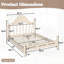 Lit plateforme avec tête de lit chic, structure en bois massif, support à lattes, pas de sommier tapissier, conception basse à terre-718216220-718216219