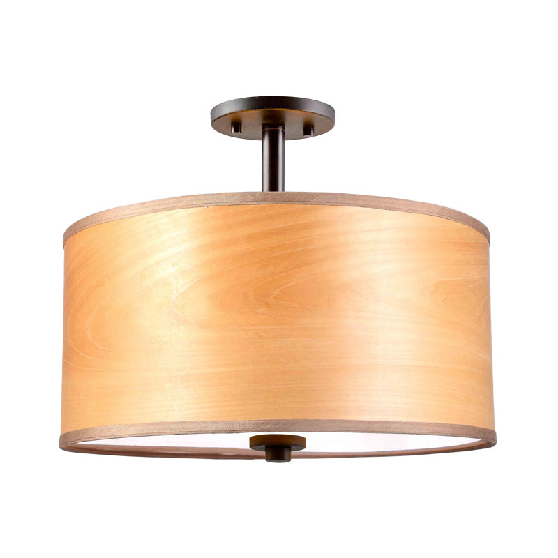 Bronze Brulee Drum Semi-Flush Ceiling Mount Light