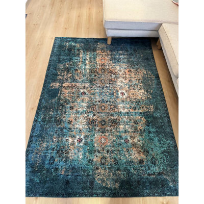 Lanney Performance Cotton Washable Abstract Indoor / Outdoor Rug