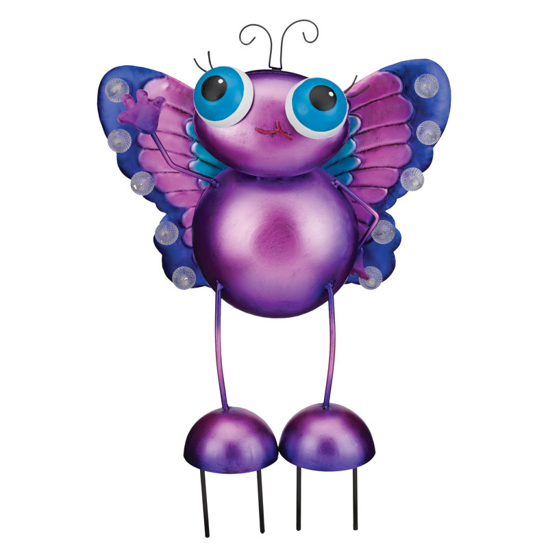 Purple Solar LED Butterfly Garden Stake