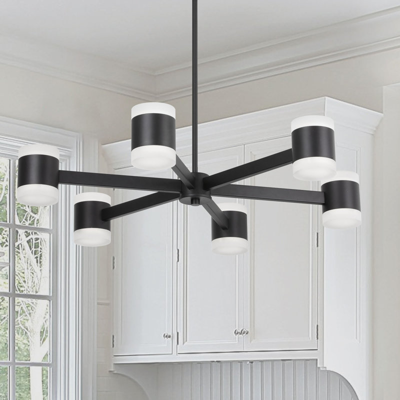 Vicenza 12 - Light Dimmable LED Chandelier, Matte Black