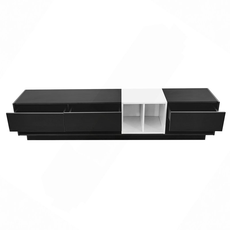Sleek And Stylish TV Stand With Perfect Storage Solution, Two-Tone Media Console For Tvs Up To 80", Functional TV Cabinet With Versatile Compartment For Living Room