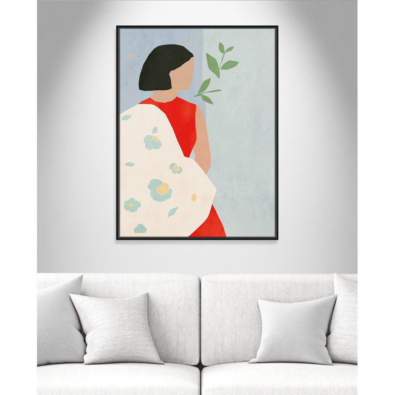 «Margarita - Floater Frame», reproduction d'art sur toile, H 41,5 po x l 31,5 po x P 2 po, Toile noire