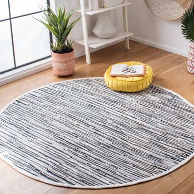 Fales Rag Rug Hand Woven Cotton Striped Rug