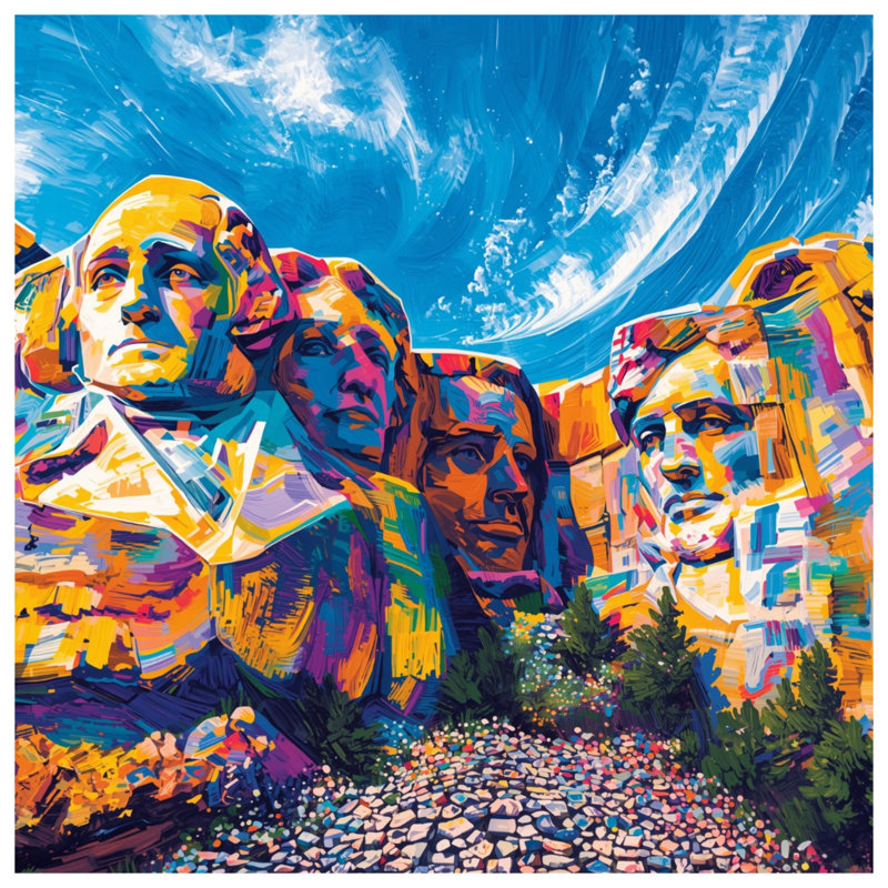 Couvertures de peinture Mount Rushmore, 50in W x 60in H