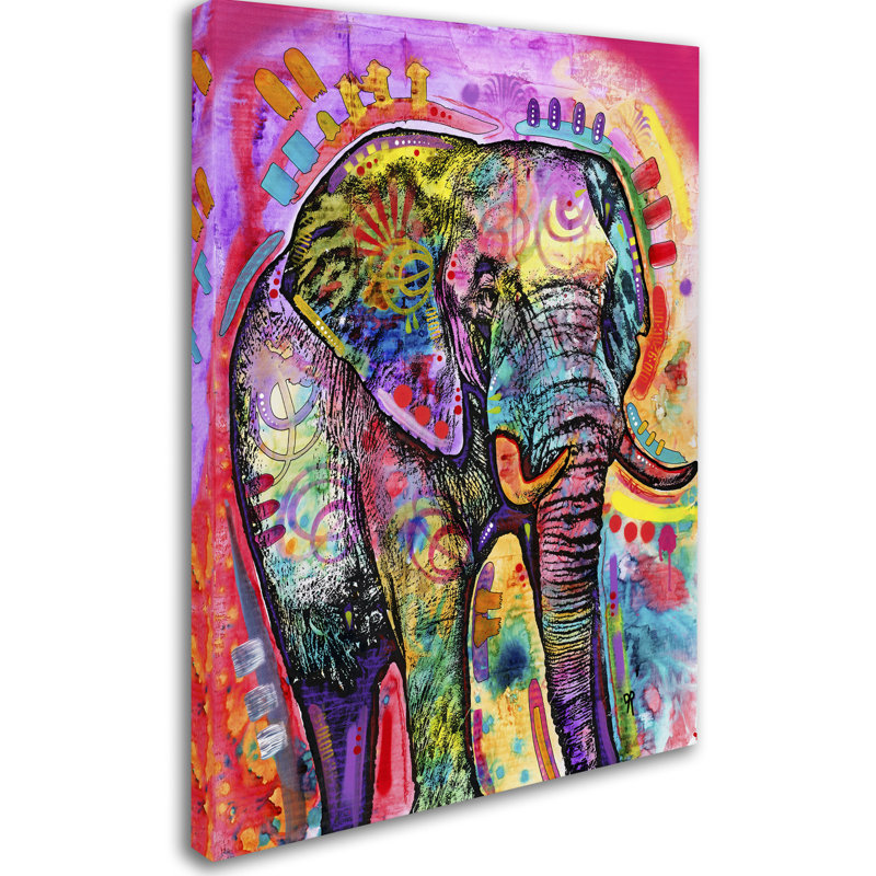 Elephant by Dean Russo - Graphic Art, 24" H x 18" W x 2" D, No Mat, Wrapped Canvas