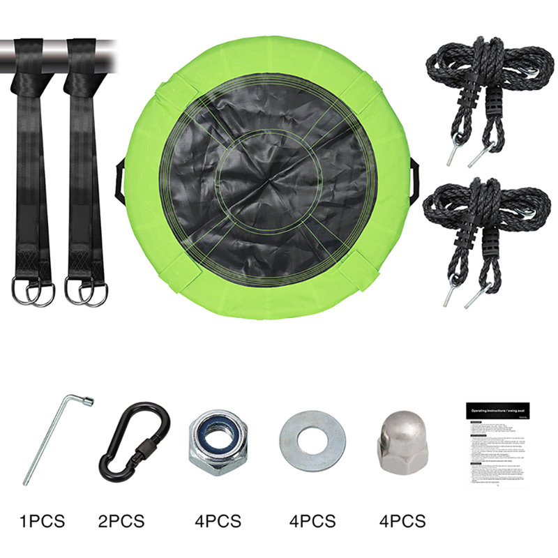 Trekassy 40'' Green Waterproof Steel Frame Saucer Tree Swing