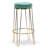 Upholstered Velvet Counter Stool with Steel Frame