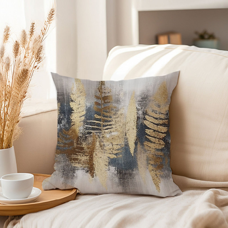 Botanical Golden Forest Trees Transitional, 20"H x 20"W