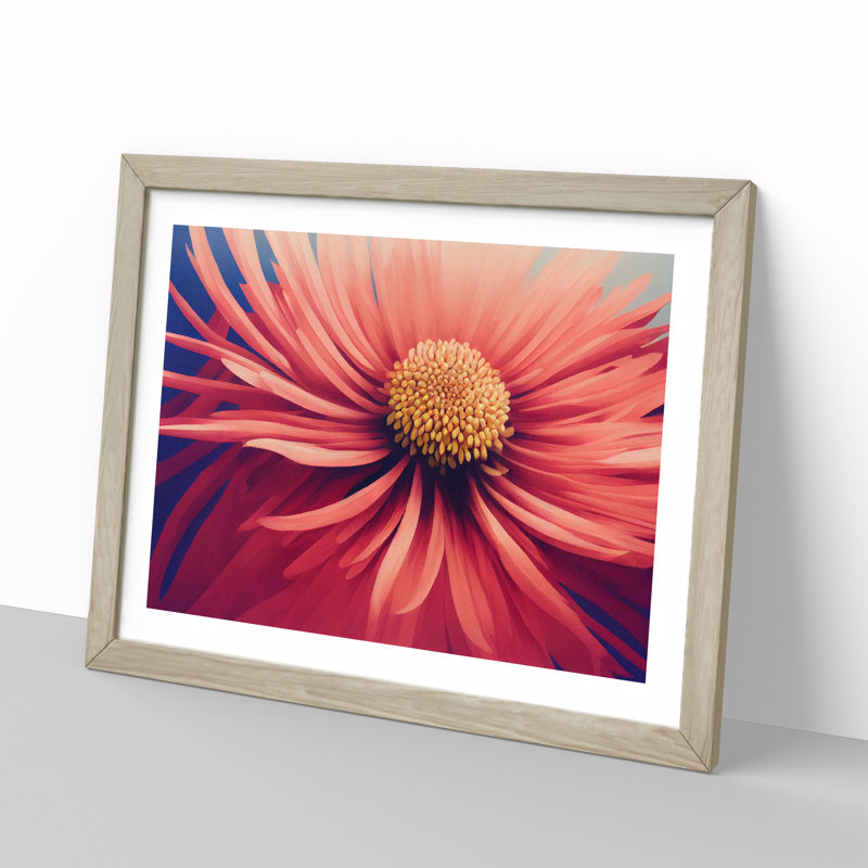 Chrysanthemum Flower Vol.1 - Framed Print, 46cm H x 64cm W x 2cm D, Oak Framed