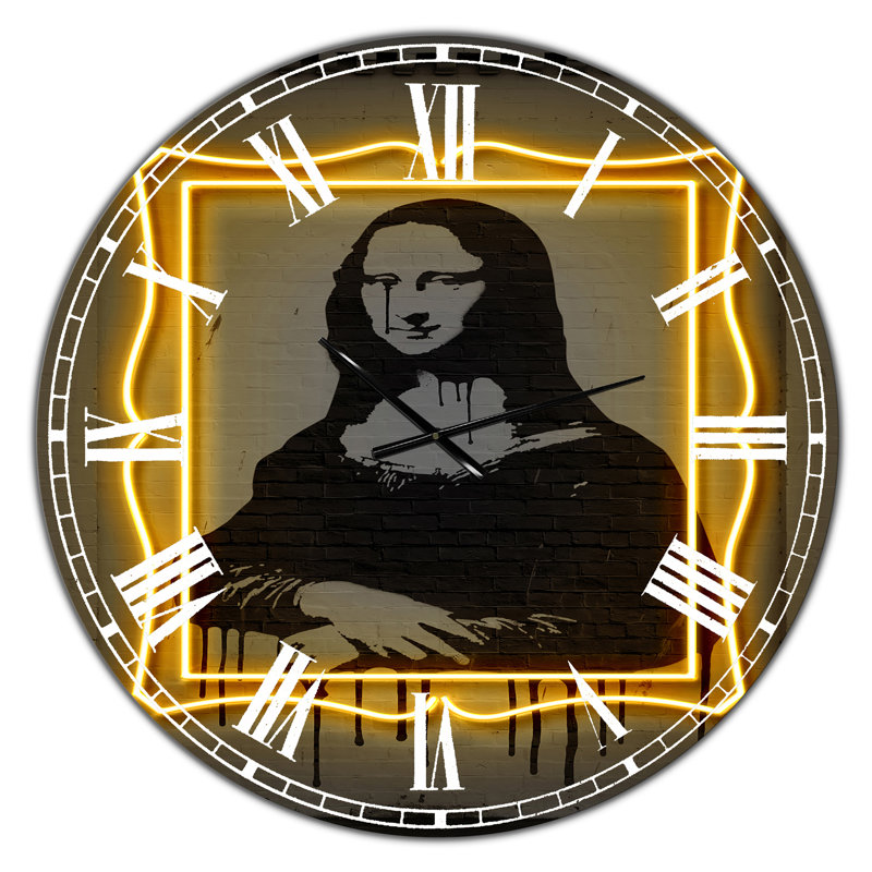 Horloge murale moderne Mona Lisa Neon, Grand