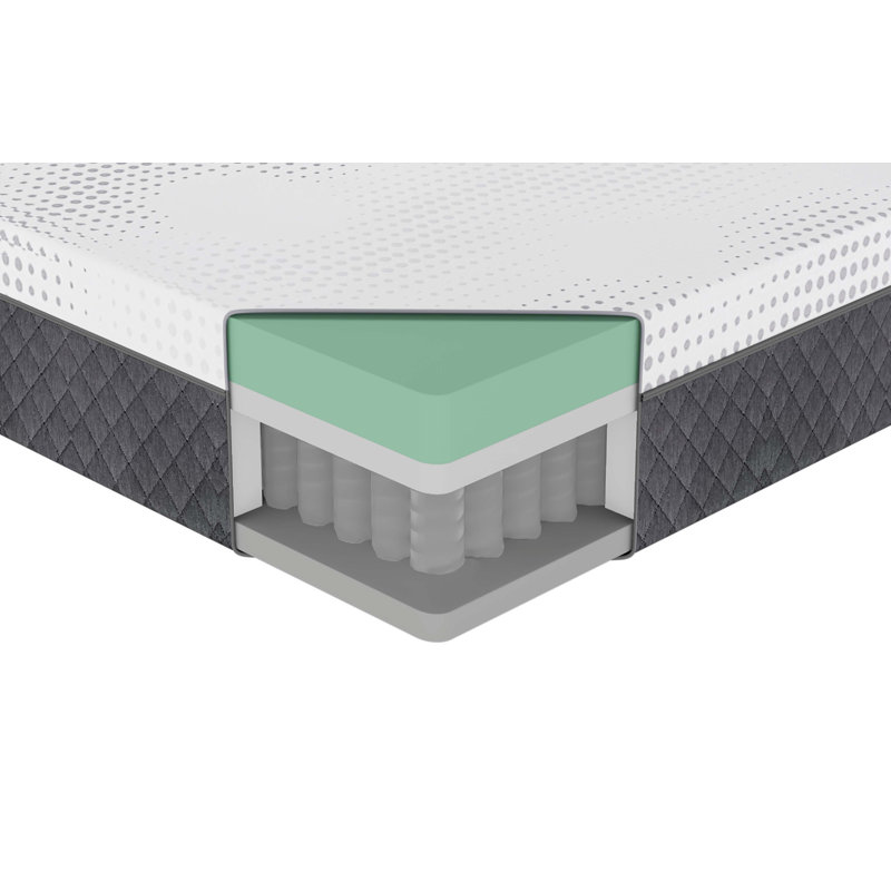 Matelas hybride 12 po avec mousse viscoélastique imprégnée de gel et matelas à ressorts 12 po, Lit simple