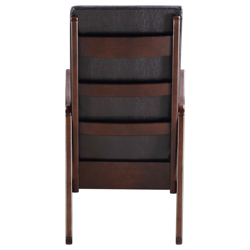 Fauteuil à bascule brun foncé et rembourré de mousse pour un look moderne avec un support de revêtement en couleur