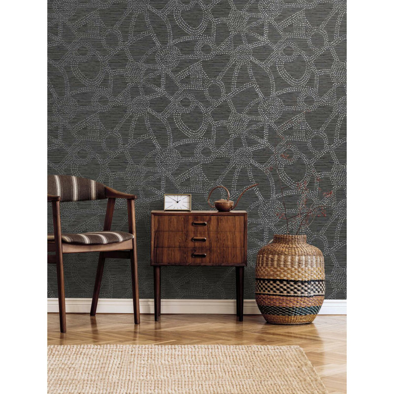 Peel & Stick Abstract Roll, Black/Gray