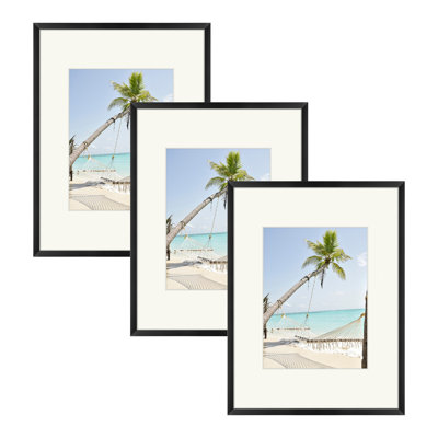 Cadre photo en métal, cadre photo en aluminium avec verre véritable, pour fixation sur table et au mur
