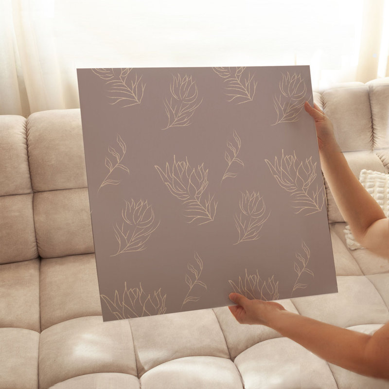«Botanical Neutral Mute», reproduction d'art moderne sans cadre, H 16 po x l 16 po