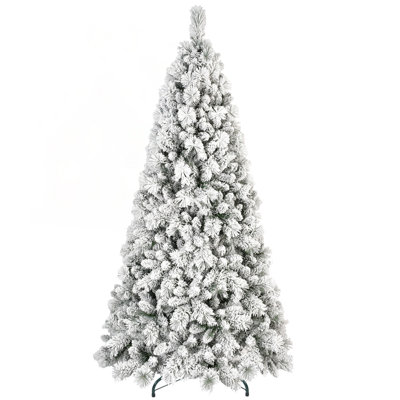 Arbre de Noël enneigé 6 pi avec 752 pointes, conception articulée pour installation facile et support en métal stable - décor de Noël réaliste