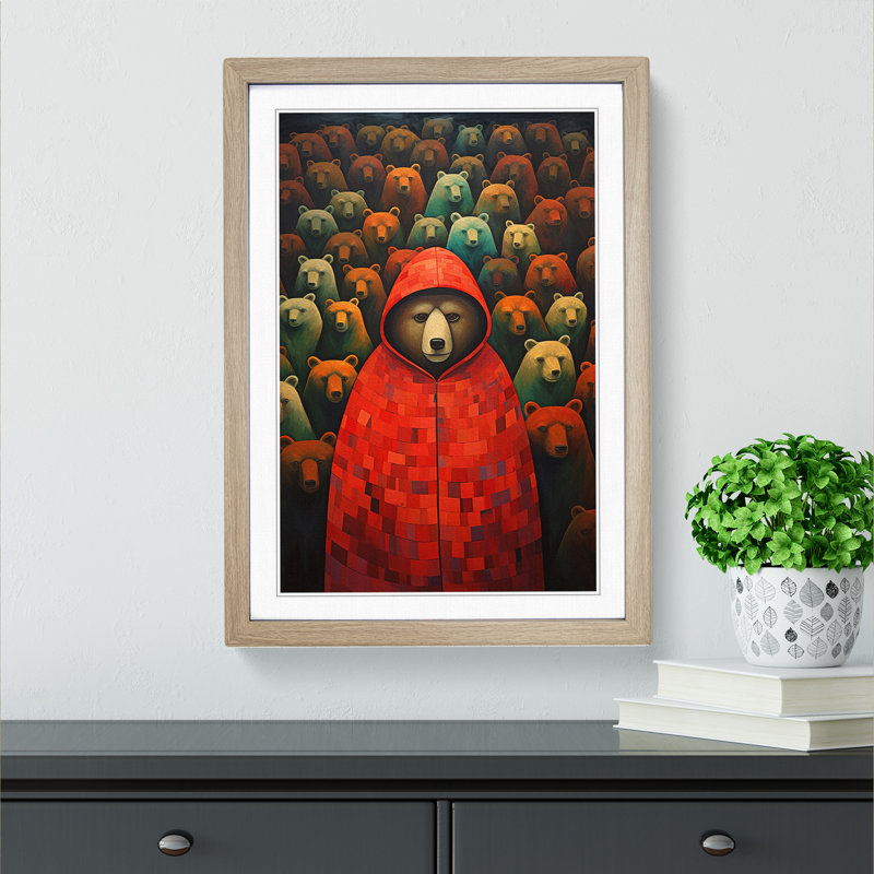 Single Picture Frame Print on Wood, Oak Framed, 64cm H x 46cm W