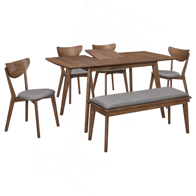 Ensemble de salle à manger gris et noyer naturel