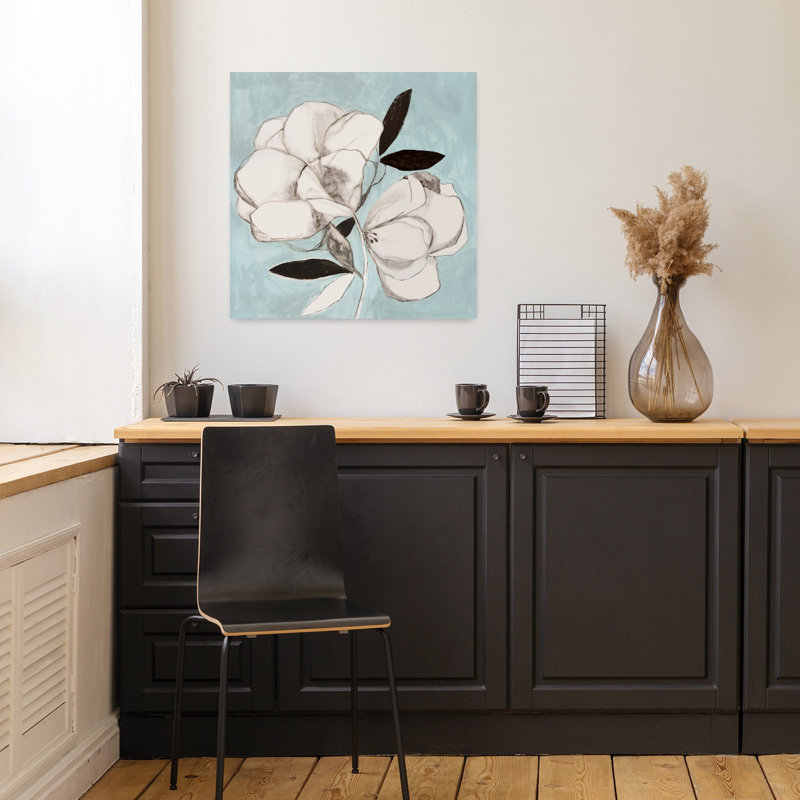 Art floral moderne délicat éthéré Kate II, H 18 po x l 18 po