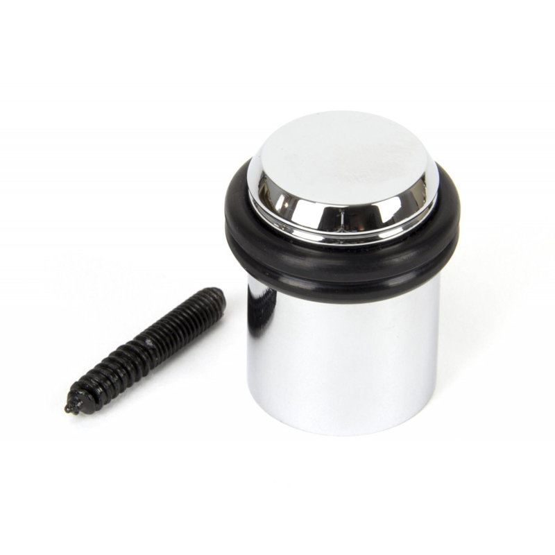 Floor Mounted Brass Door Stop, Polished Chrome