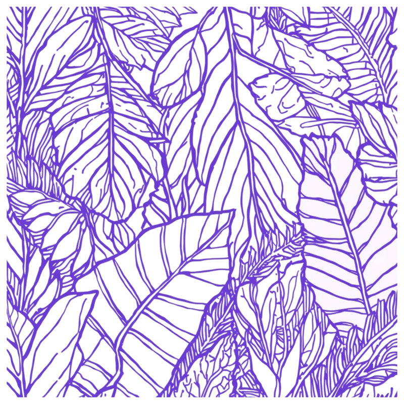Purple Leaf Illustration Blankets, 60in W x 80in H