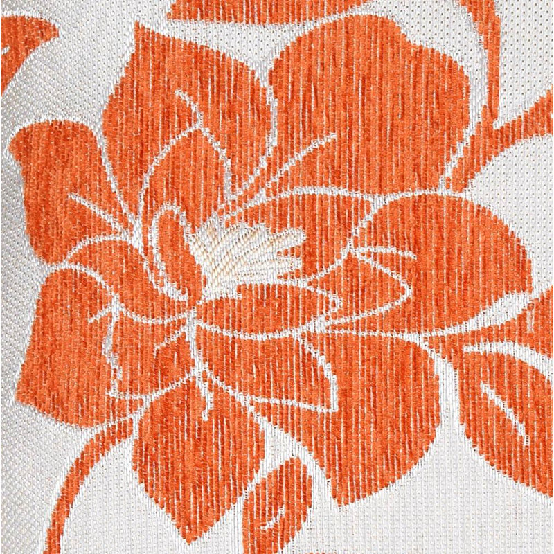 Darionne Floral Square Throw Pillow Cover, Orange/White, 45 x 45cm