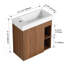 Meuble-lavabo flottant mural avec lavabo en résine et porte d'armoire à fermeture en douceur