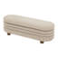 Banc de rangement ovale rembourré avec pattes boule en bois massif-1205270047
