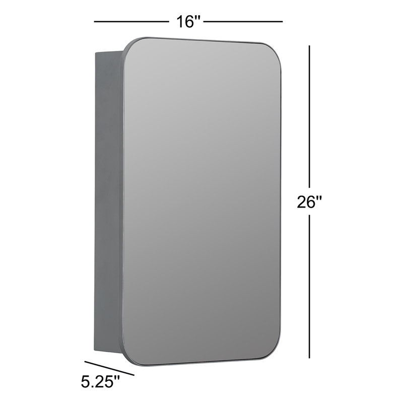 Eaton Medicine Cabinet, Recess and Surface Mount, Silver
