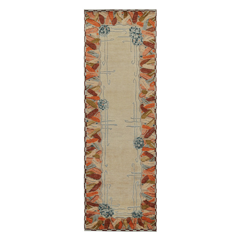 Art Deco Hand Knotted Wool Geometric Area Rug, Rectangle 8' x 10'