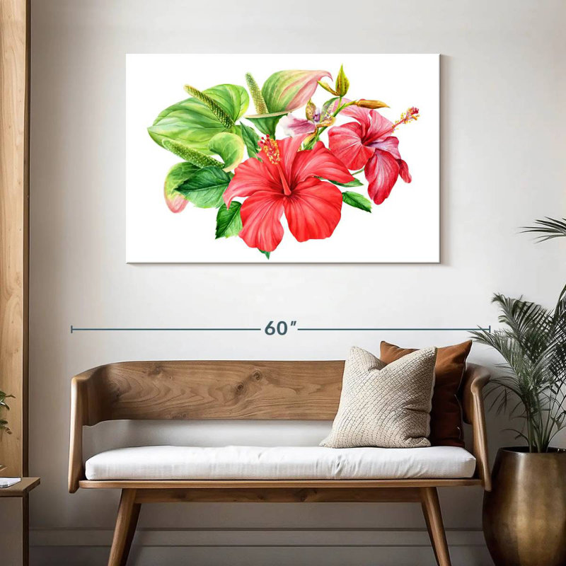Bouquet d'hibiscus Harnek, H 30 po x l 45 po