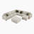  Orrin Modern & Contemporary Sectional - Extra-Large Microfiber 6-Piece Sectional with Pull-Out Bed, Storage Chaise, Rolling Ottoman, and 8 Pillows.-731191368