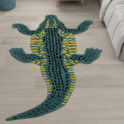 Unique Loom Crocodile Playtime Kids Wool Rug