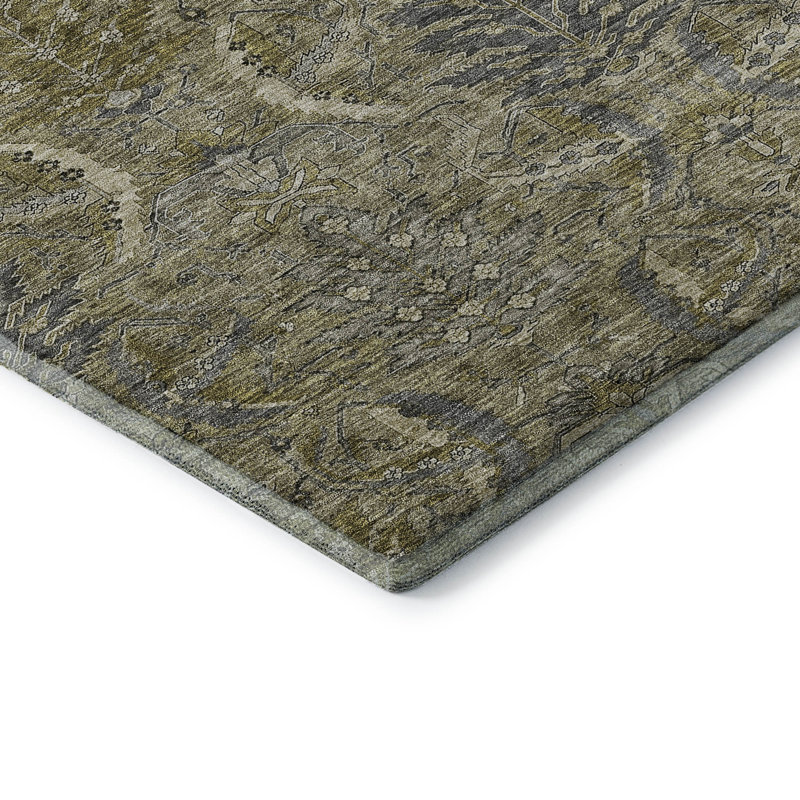 Tapis damassé de qualité supérieure lavable à la machine AMF1082, Rectangle 10 pi x 14 pi