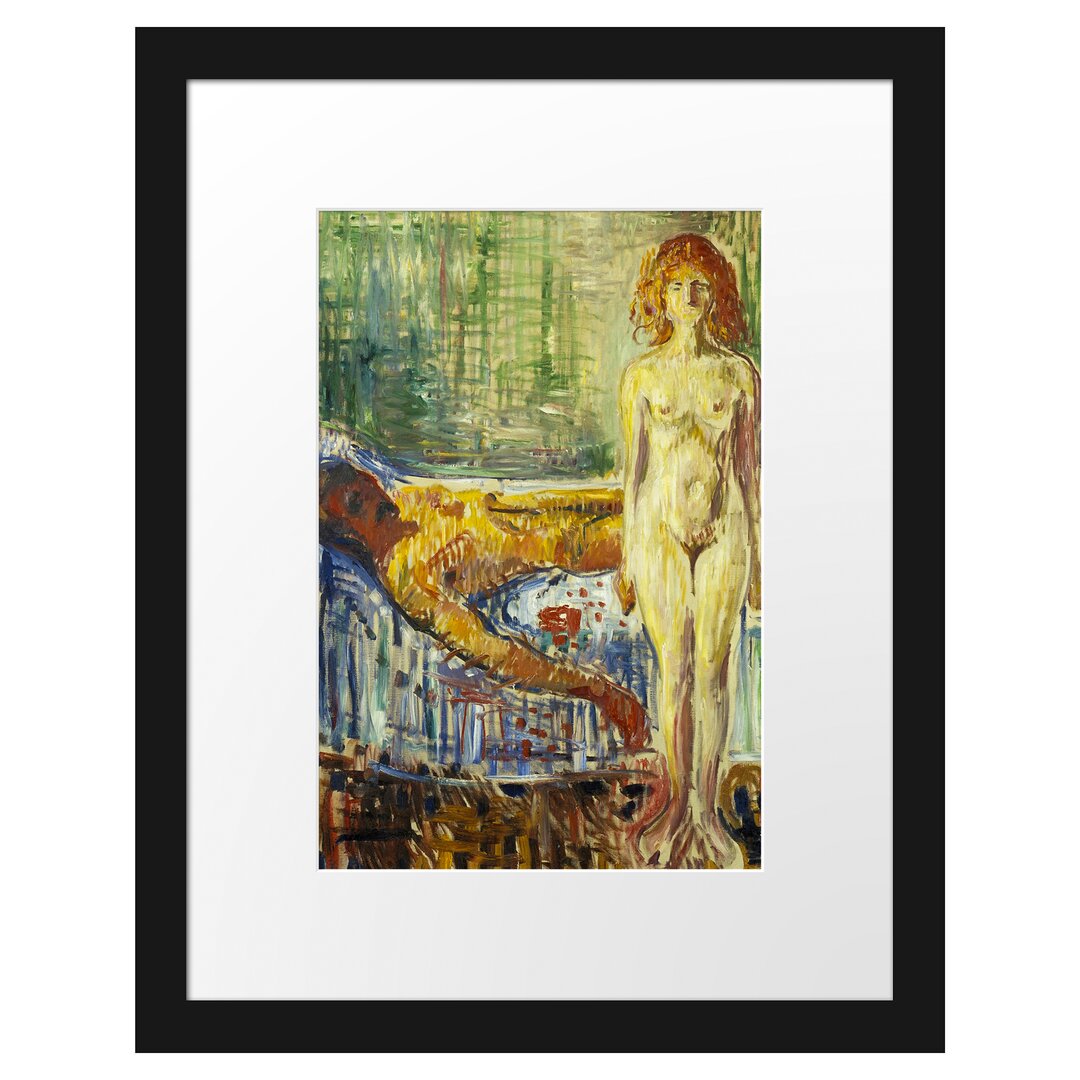 Gerahmtes Poster Der Tod von Marat II von Edvard Munch