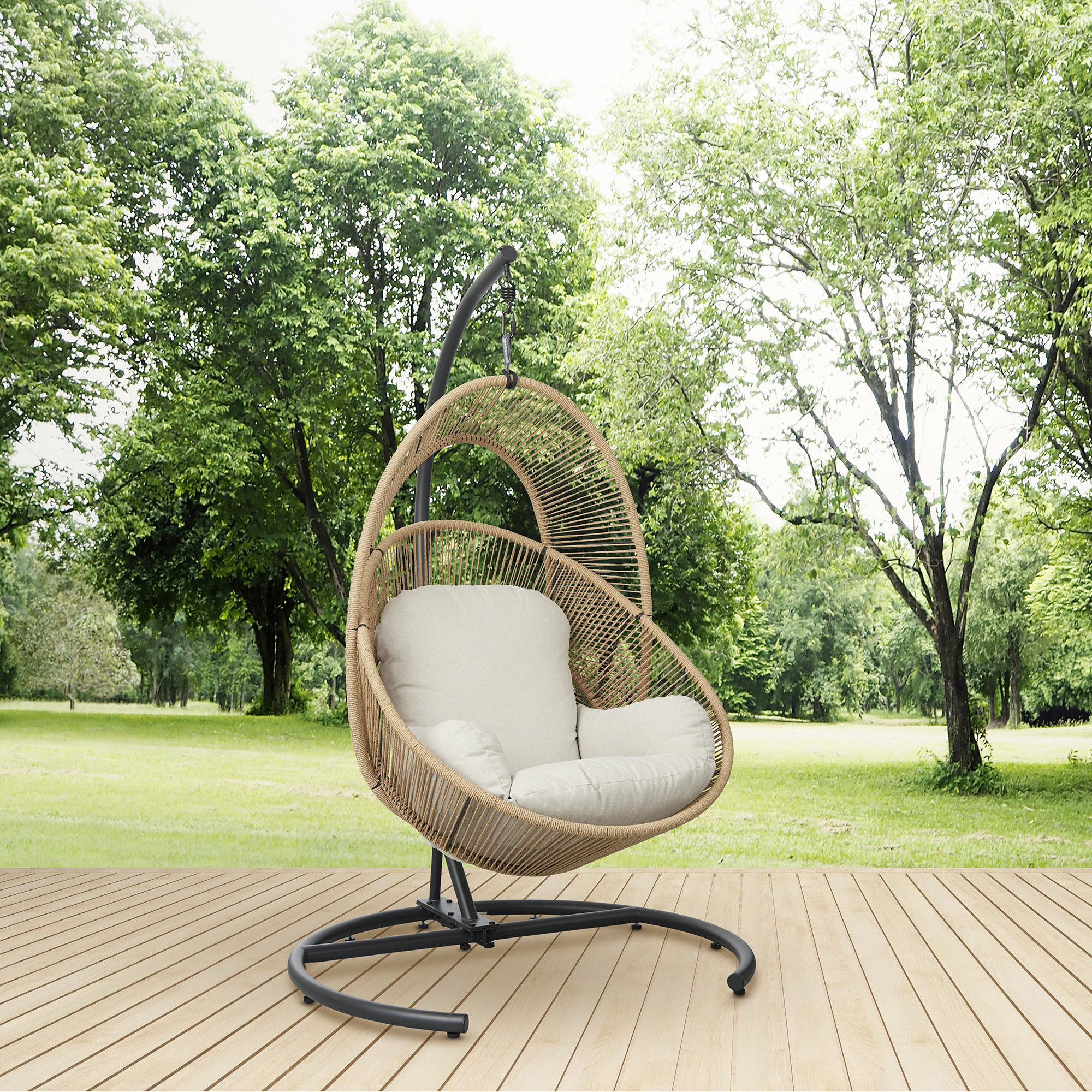 Round rattan outlet hanging chair