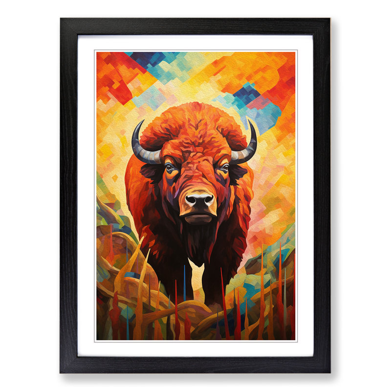 Buffalo Orphism No.2 - Framed Print, Black Framed, 34cm H x 25cm W x 2cm D